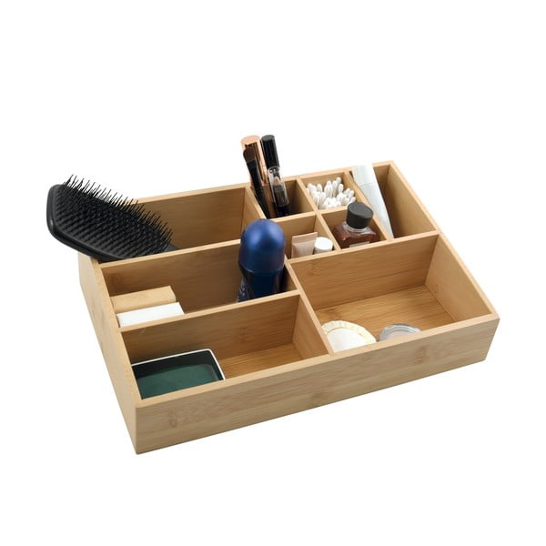Organizator de baie în culoare naturală pentru cosmetice, din bambus Isalys – MSV-image-2
