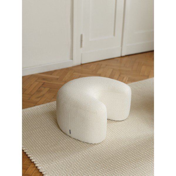 Puf bej cu tapițerie din țesătură bouclé Ü – noo.ma-image-3