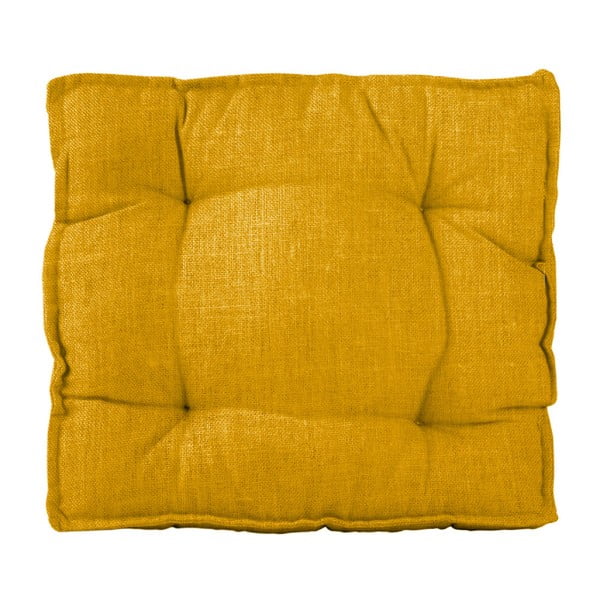Pernă scaun Linen Square Mustard, lățime 37 cm