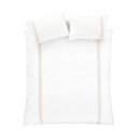 Lenjerie de pat albă-bej din bumbac pentru pat dublu 200x200 cm Embroidery Leaf – Bianca