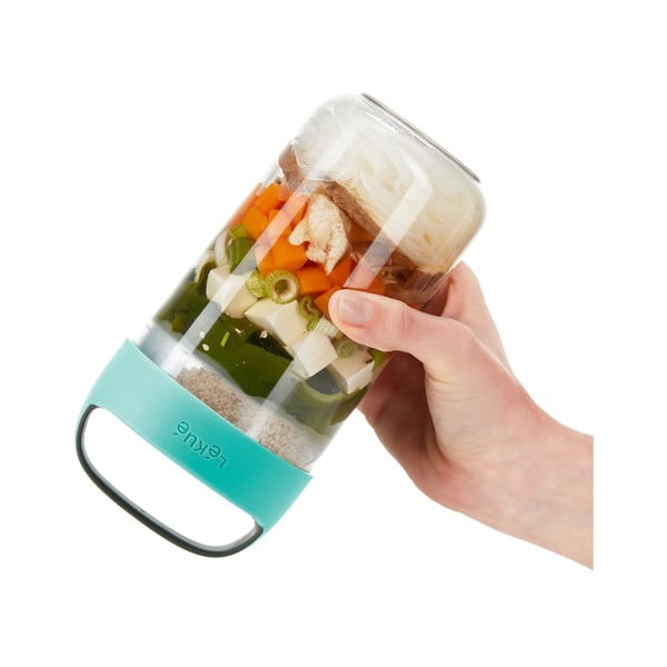 Recipient cu capac turcoaz pentru supă Lékué To Go, 600 ml-image-1