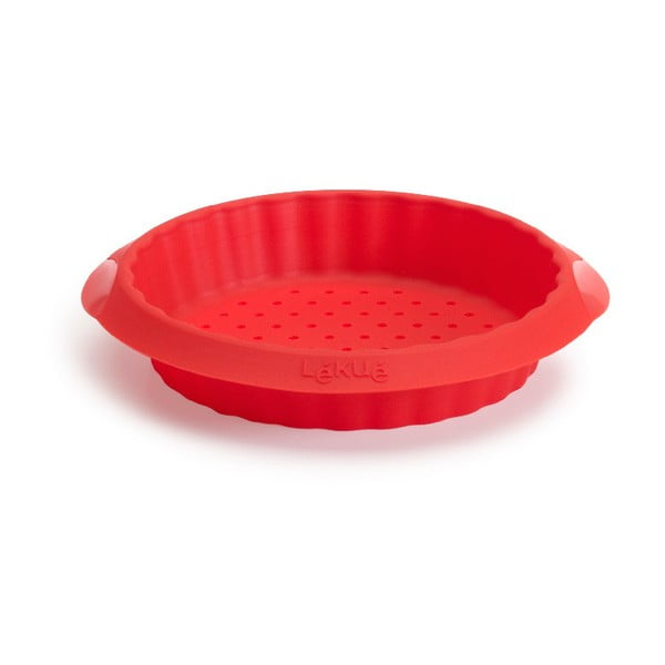 Formă din silicon pentru plăcintă din aluat de patiserie Lékué Crunchy, ⌀ 12 cm, roșu