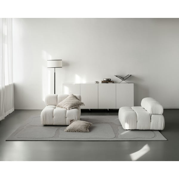 Covor gri din lână 160x230 cm Morphic Organica – Agnella-image-2