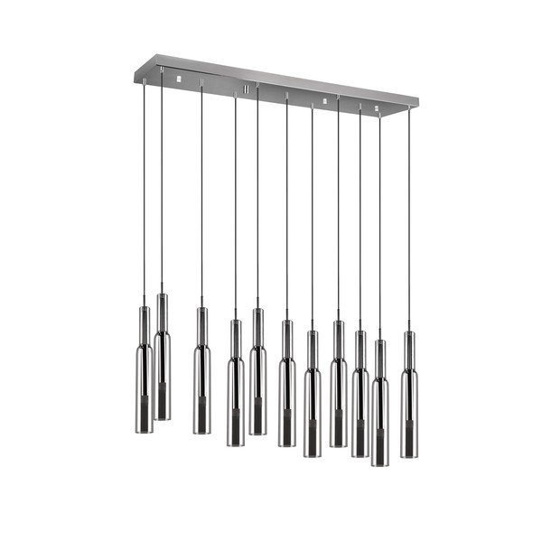 Lustră argintie LED cu abajur din sticlă Lucent – Trio Select-image-3