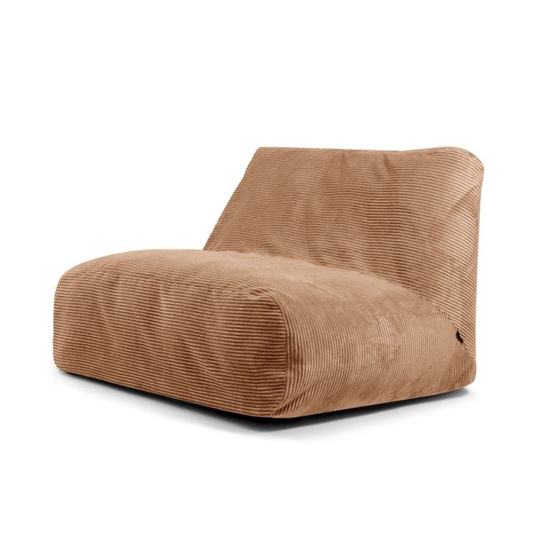 Fotoliu bean bag maro cu tapițerie din catifea reiată Sofa Tube – SLOWDOWN