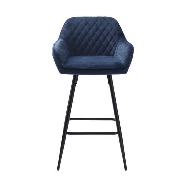 Scaun de bar albastru din catifea (înălțime șezut 67 cm) Milton – Unique Furniture-image-1