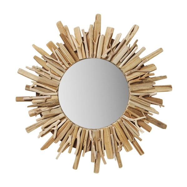 Oglindă rotundă de perete Kare Design Legno, Ø 58 cm
