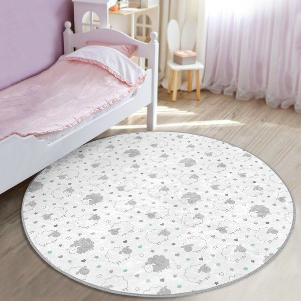 Covor pentru copii alb/gri deschis ø 80 cm Comfort – Mila Home-image-1