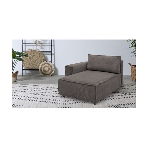 Modul pentru canapea maro deschis cu tapițerie din catifea reiată  (cu colț pe partea stângă ) Nihad modular – Bobochic Paris-image-1