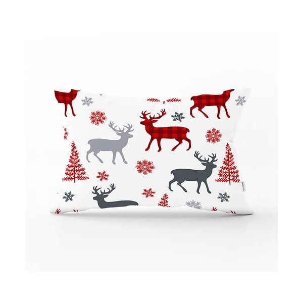 Față de pernă cu model de Crăciun Minimalist Cushion Covers Christmas Ornaments, 35 x 55 cm