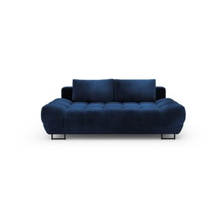 Canapea extensibilă cu 3 locuri și tapițerie de catifea Windsor & Co Sofas Cirrus, albastru închis