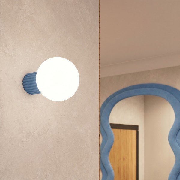 Plafonieră albastru-deschis din sticlă opal ø 12 cm Orbital – Sollux-image-1
