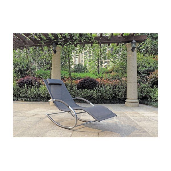 Șezlong de grădină negru din metal Naxos – Garden Pleasure-image-2