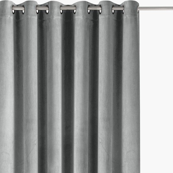 Draperie gri dimout (semi-opacă) din catifea 200x250 cm Velto – Filumi