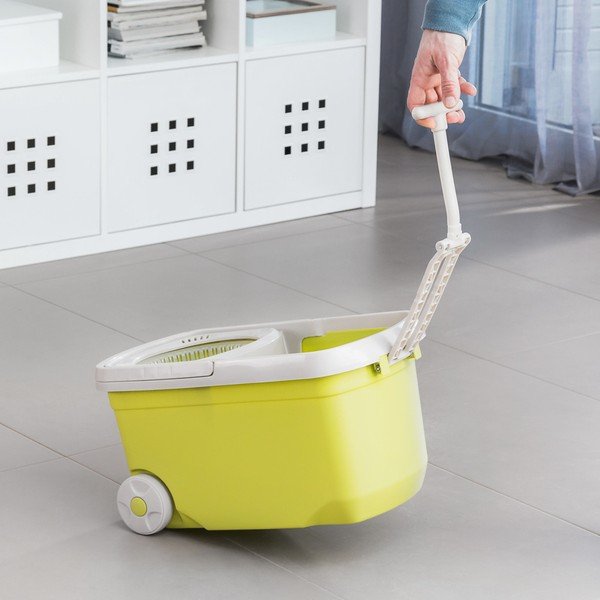 Set mop rotativ și găleată InnovaGoods, galben-image-2
