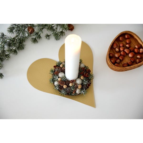 Suport pentru farfurii din piele ecologică 30x30 cm Heart Hippo – LIND DNA-image-2