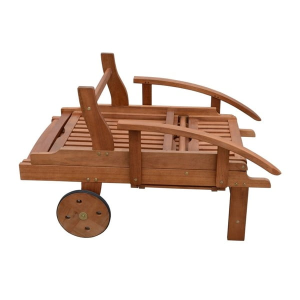 Șezlong de grădină maro din lemn masiv Beverly Hills – Garden Pleasure-image-1