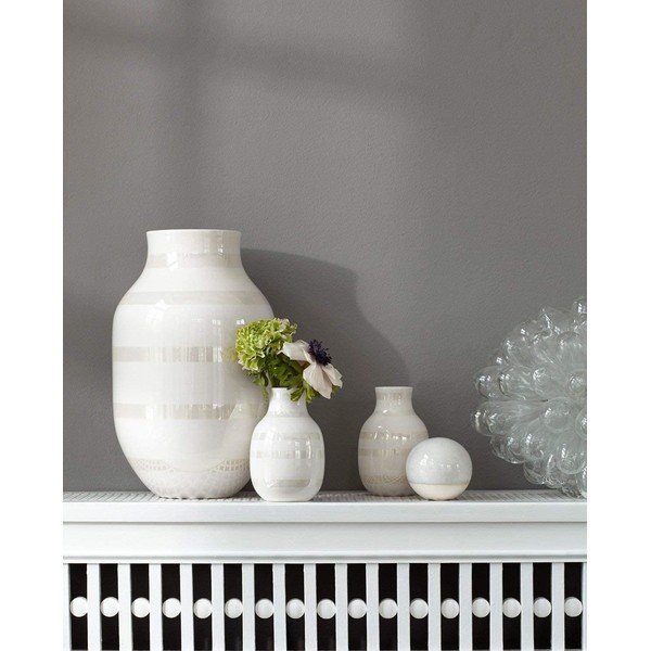 Vază din gresie Kähler Design Omaggio, înălțime 12,5 cm, alb-image-1