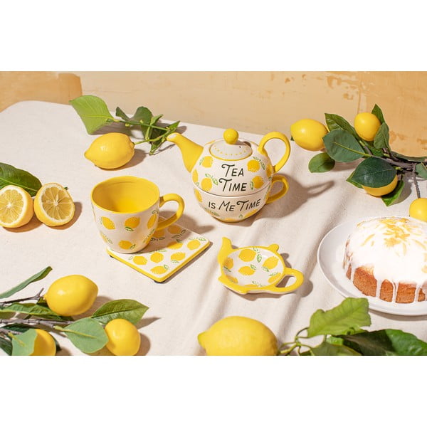 Cană galbenă/albă din ceramică 250 ml Lemon – Sass & Belle-image-1