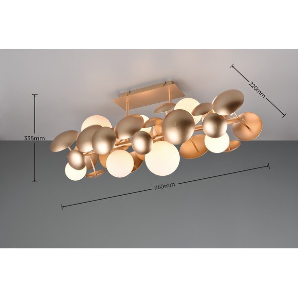 Plafonieră alb-auriu  cu abajur din sticlă 76x22 cm Bubble – Trio Select-image-3