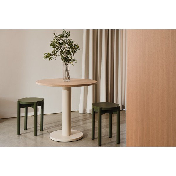 Masă de dining rotundă cu blat cu aspect de lemn de stejar ø 80 cm Sool – noo.ma-image-2