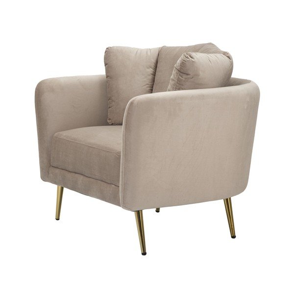 Fotoliu taupe cu tapițerie din catifea Kiev – Mauro Ferretti-image-4