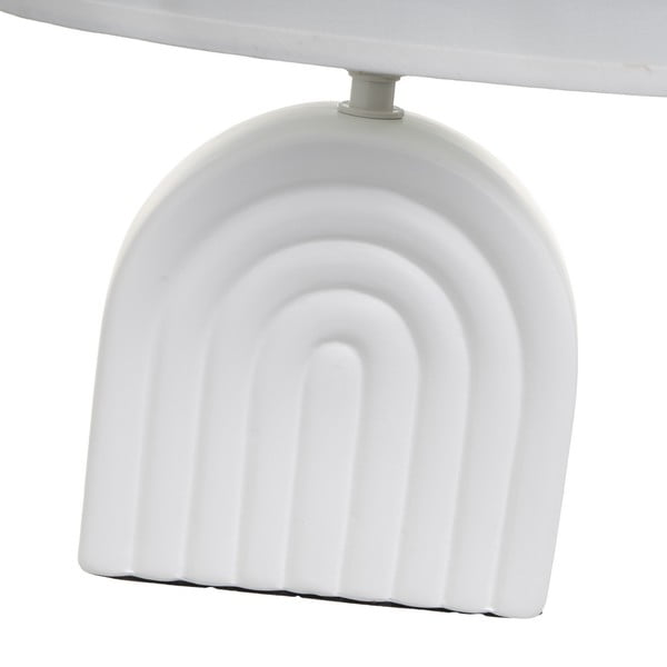 Veioză albă din ceramică cu abajur textil (înălțime 31 cm) – Casa Selección-image-3