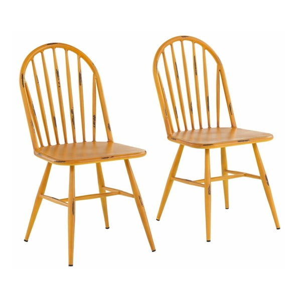 Set 2 scaune din lemn de fag Støraa Alexis, galben