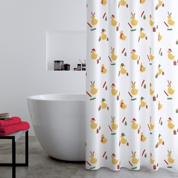 Perdea de duș 180x180 cm Christmas Quacker – Catherine Lansfield-image-1