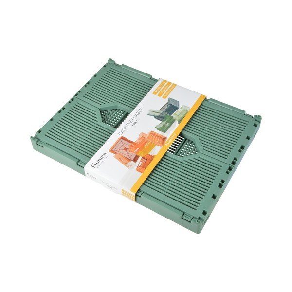 Cutie de depozitare verde-deschis din plastic 40x30x17 cm – Homéa-image-2