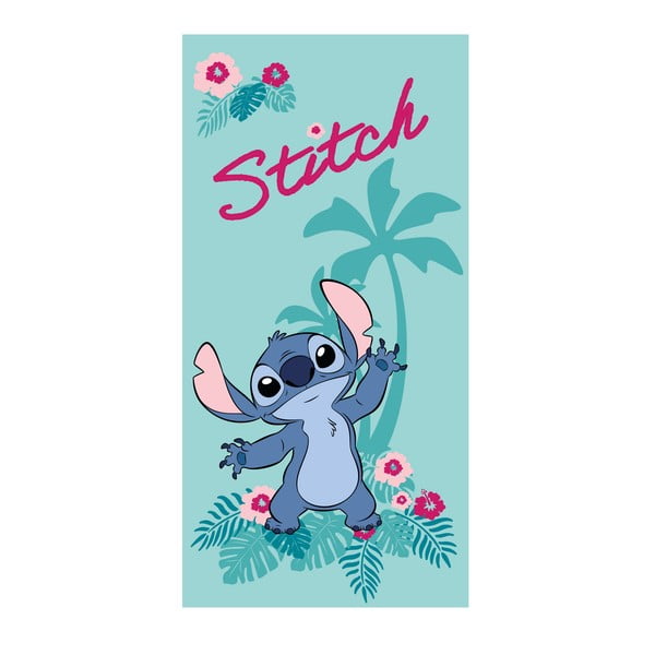 Prosop  pentru copii turcoaz din microfibră 70x140 cm Lilo and Stitch "Hawaii" – Jerry Fabrics