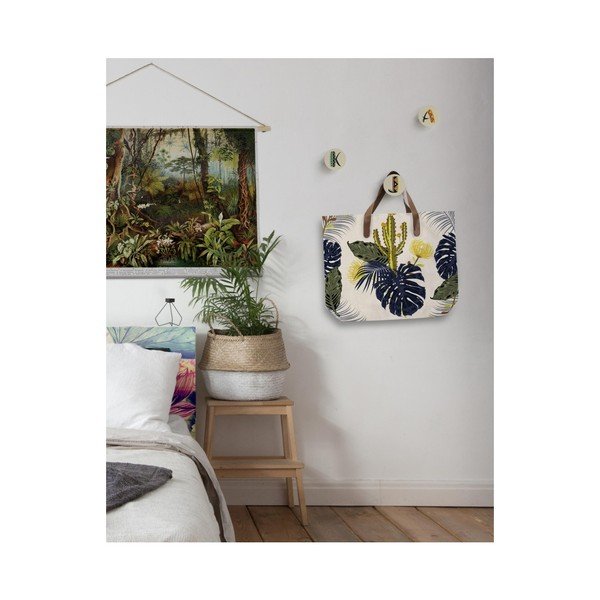 Sacoșă de pânză, model cu flori, Surdic Cactus-image-1