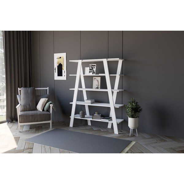 Bibliotecă albă 120x150 cm Conde – Kalune Design-image-1