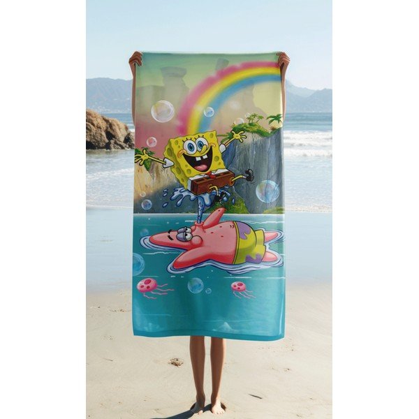Prosop  pentru copii din bumbac 70x140 cm Sponge Bob "Tropical Duo" – Jerry Fabrics-image-1