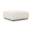 Taburet crem cu tapițerie din catifea reiată Justin – Ropez