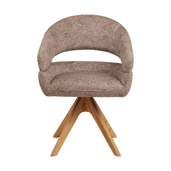 Scaun de sufragerie maro cu cotiere tapițat Dover – House Nordic-image-2