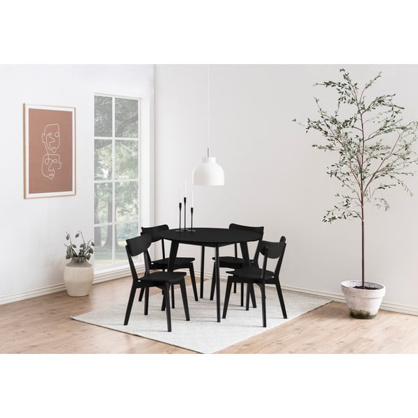 Masă dining în decor de stejar Actona Roxby, ø 105 cm, negru-image-1