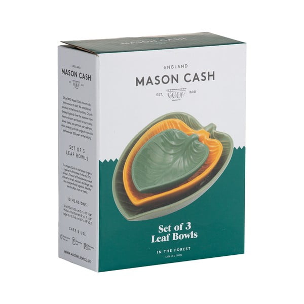 Bol mic galbene/verzi 3 buc. din gresie In the Forest - Mason Cash-image-1