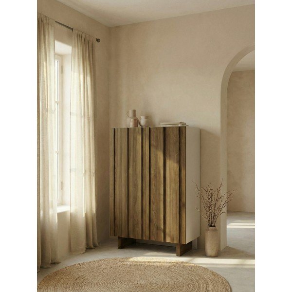 Dulap crem/în culoare naturală din lemn de pin 90x120x43 cm Marlo – Marckeric-image-1