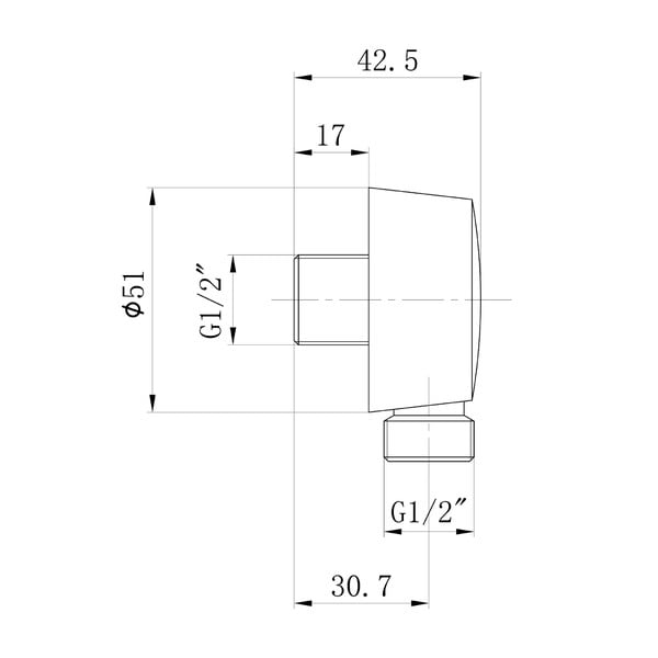 Componentă de conectare pentru duș argintiu-mat din alamă ø 5 cm – Sapho-image-1