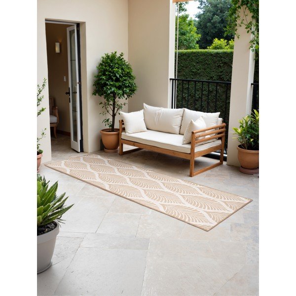 Covor tip traversă pentru interior și exterior bej/fildeș 80x250 cm Duet Liora – NORTHRUGS-image-2