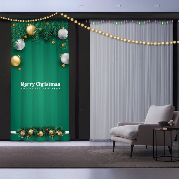 Draperie Crăciun Green Christmas Deco, 140 x 260 cm