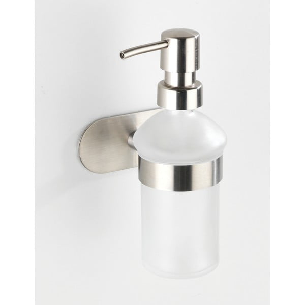 Dozator de săpun lichid argintiu mat autoadeziv din sticlă 200 ml Orea – Wenko-image-4