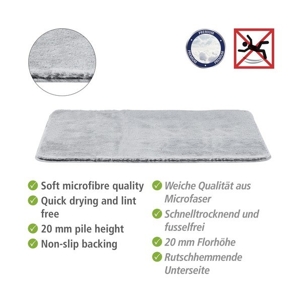 Covoraș de baie gri deschis din material textil 50x80 cm Saravan – Wenko-image-3