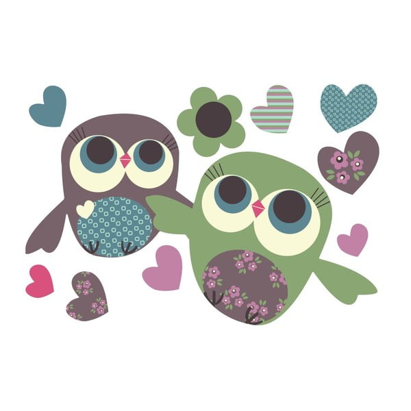 Autocolant refolosibil Owls Mini, 30x21 cm-image-1
