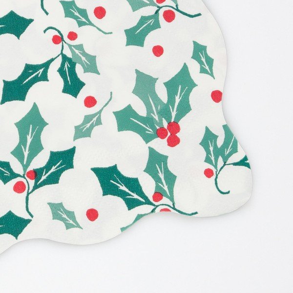 Șervețele 16 buc. din hârtie Holly Pattern – Meri Meri-image-1