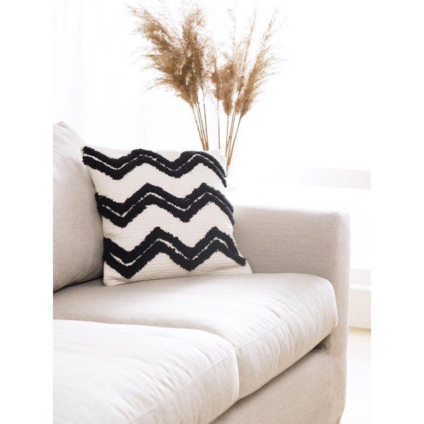 Față de pernă decorativă din bumbac Westwing Collection Akesha, 45 x 45 cm, alb-negru-image-4