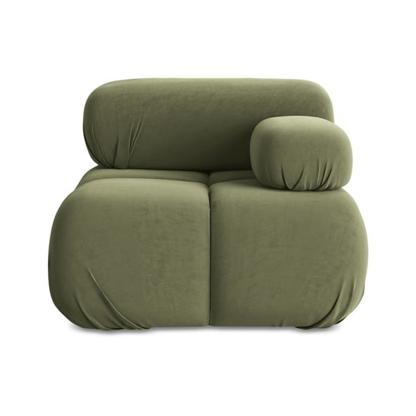 Modul pentru canapea modulară verde deschis cu tapițerie din catifea (cu colț pe partea dreaptă) Lokua – Makamii