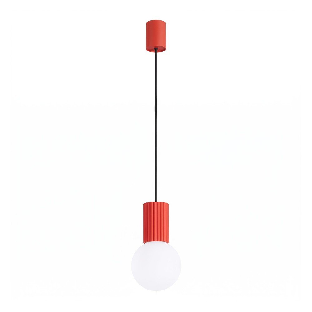 Lustră roșie din sticlă opal ø 12 cm Orbital – Sollux