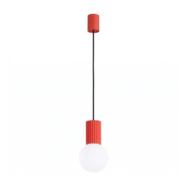 Lustră roșie din sticlă opal ø 12 cm Orbital – Sollux